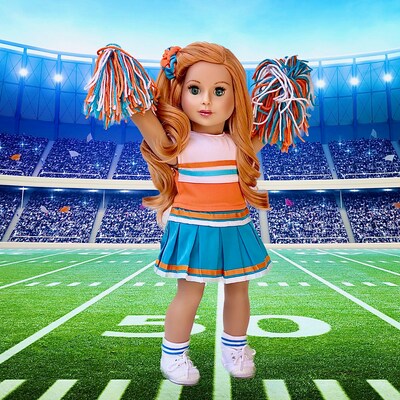 Cheerleader Doll Clothes for 18 inch Doll 6 Piece Outfit Blouse Skirt Headband Pompons Socks and Shoes MakerPlace by Michaels